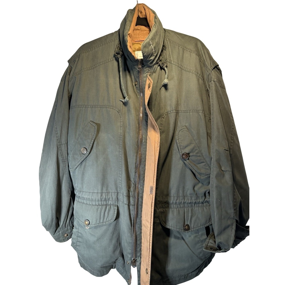 Mens Parka Jacket Green Utility Cargo Gorpcore VTG London Fog Towne size M